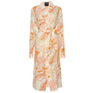 NWT Le Superbe Cream Long Sleeve Notched Collar Shirt Dress Size 8